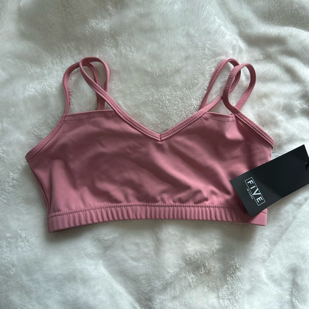 five dancewear pink sports bra size small adult new with tags